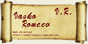 Vasko Romčev vizit kartica